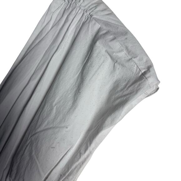 Staud Jackson White Smocked V-Neck Short Sleeve A-Line Midi Dress Size Large - Picture 13 of 16